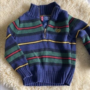 Chaps Striped Navy Sweater